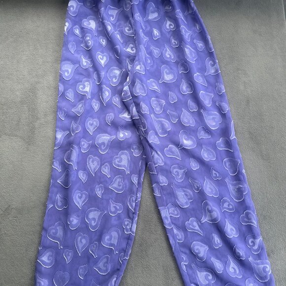 Vintage Victoria’s Secret Sheer Purple Heart Pajama Set | Coquette Y2K Soft Girl - Picture 4 of 15